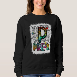 Sudadera Típografía preescolar blanqueada Profesora de pree