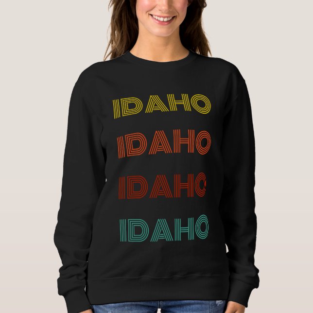 Sudadera Tipografía Retro de Idaho Estado Americano (Anverso)