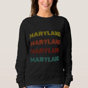 Sudadera Tipografía Retro de Maryland Estado Americano