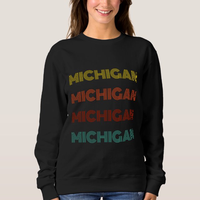 Sudadera Tipografía Retro de Michigan Estado Americano (Anverso)