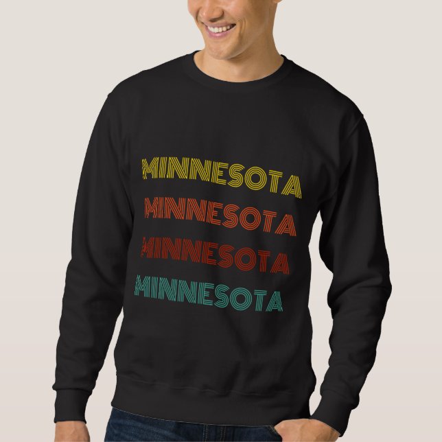 Sudadera Tipografía Retro de Minnesota Estado Americano (Anverso)