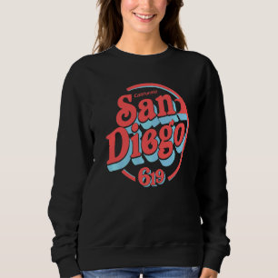 Sudadera Tipografía Retro San Diego California 619
