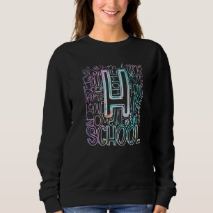 Sudadera Tipografía Simple de Homeschool para Mamá Papá Hij