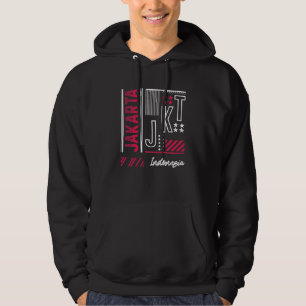 Sudadera Tipografía urbana de Yakarta Indonesia Diseño gráf