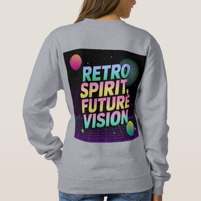 Sudadera Tipografía vibrante de "espíritu retro, visión fut (Reverso)