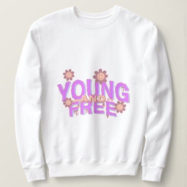 Sudadera Tipografía vibrante joven y libre (Anverso del diseño)