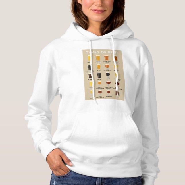 Sudadera Tipos de cerveza y guía de vasos (Anverso)