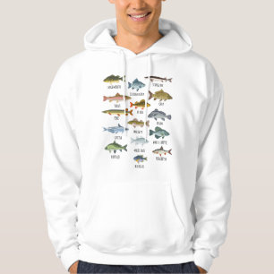 Sudadera Tipos de pesca de peces de agua dulce