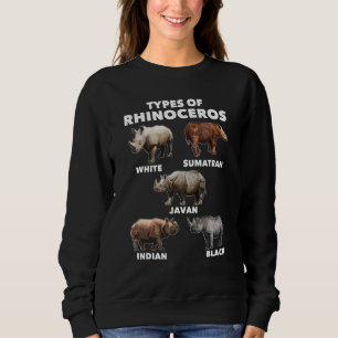 Sudadera Tipos de rinocerontes - Zoofiero de los amantes de