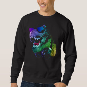 Sudadera Tirano Dinosaurio T Rex Con Gafas De Sol Y H