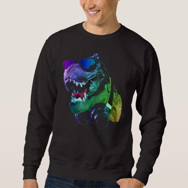 Sudadera Tirano Dinosaurio T Rex Con Gafas De Sol Y H (Anverso)