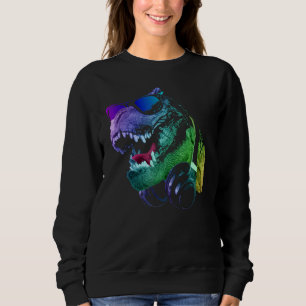 Sudadera Tirano Dinosaurio T Rex Con Gafas De Sol Y H