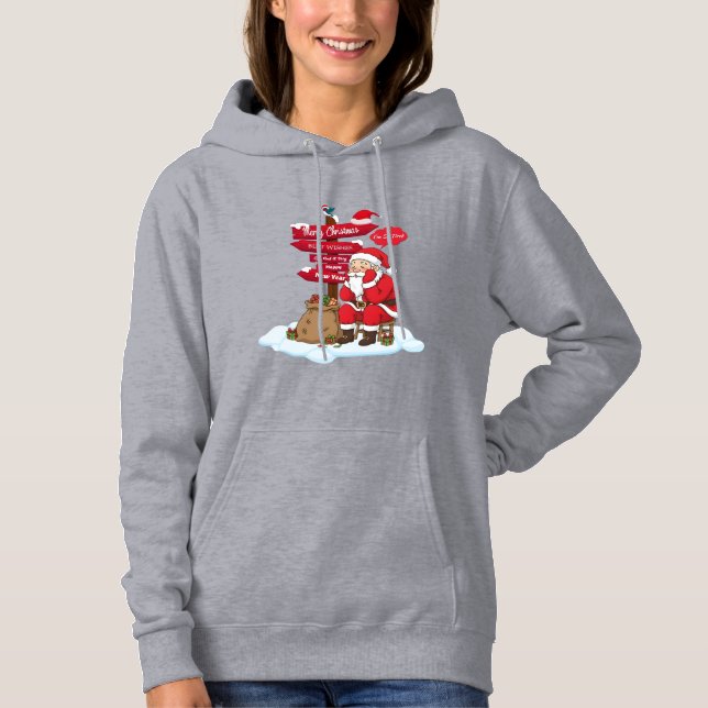 Sudadera Tired Santa Women's Cozy Christmas Pullover Hoodie (Anverso)