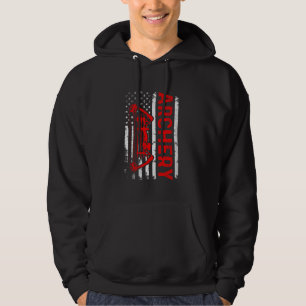 Sudadera Tiro con arco Bandera Estadounidense Divertido ama