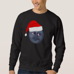 Sudadera Tirón de la emoji de la luna del navidad sobre la