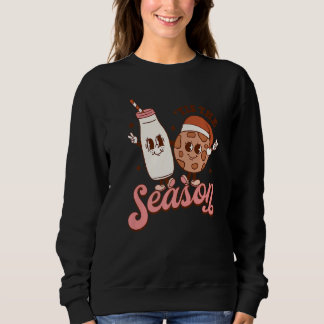 Sudadera Tis the Season Christmas Milk and Cookies Retro