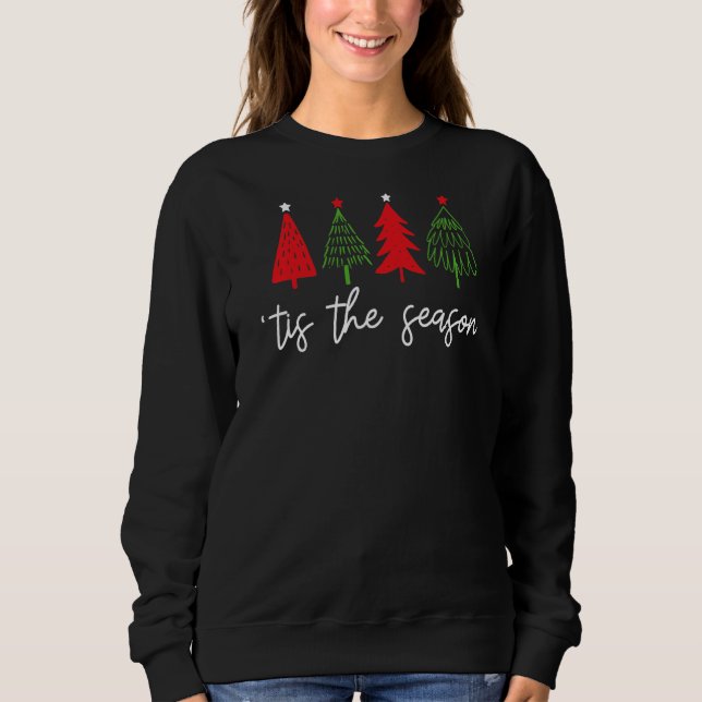 Sudadera Tis the Season Christmas Tree Xmas Matching Pjs Pa (Anverso)