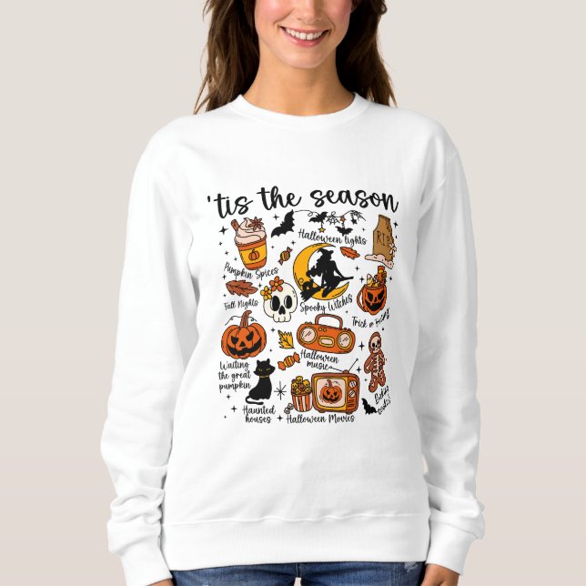 Sudadera Tis the Season Halloween Doodles – Cute Spooky  (Anverso)