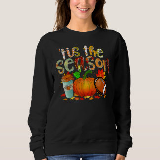 Sudadera Tis The Season Pumpkin Leaf Latte Fall Thanksgivin