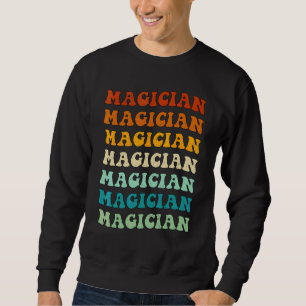 Sudadera Título de trabajo colorido inspirador mago retro P