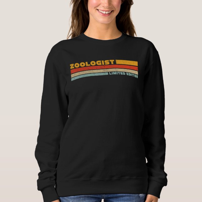 Sudadera Título de trabajo de carrera retro de zoólogo Prof (Anverso)