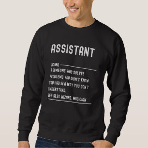 Sudadera Título de trabajo de definición de asistente