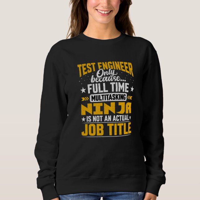 Sudadera Título de trabajo de ingeniero de pruebas (Anverso)