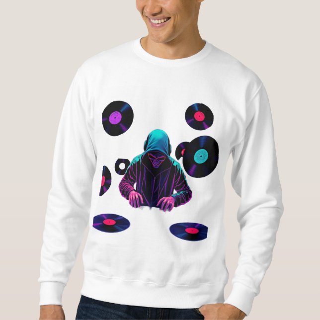Sudadera Título: Groove DJ futurista (Anverso)