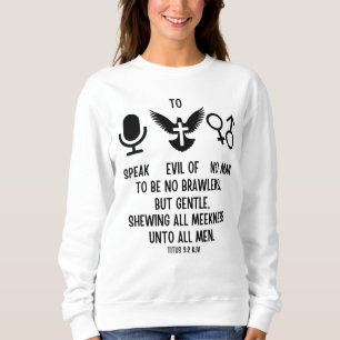 Sudadera Titus 3:2 KJV Biblia contra Escritura Cita Mujeres