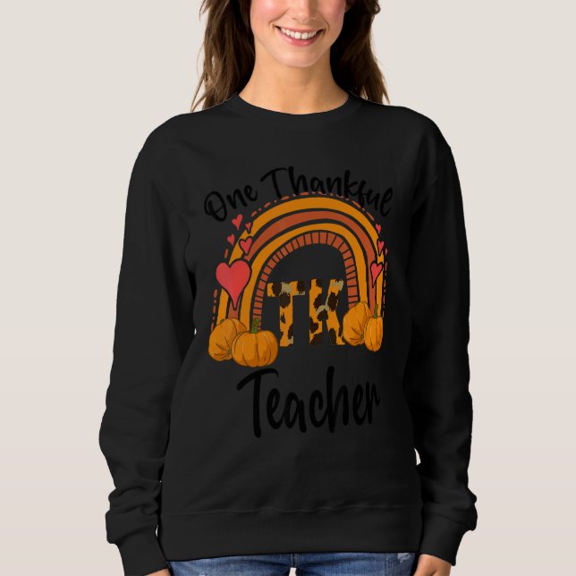 Sudadera TK Teacher  One Thankful TK Teacher Thanksgiving (Anverso)