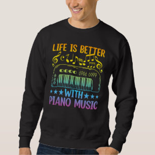 Sudadera Toca Piano Con Música De Piano