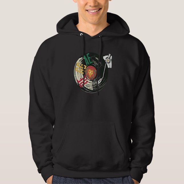 Sudadera Tocadiscos de vinilo reggae Dj Deck Rasta jamaiqui (Anverso)