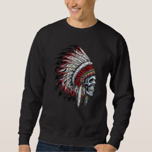 Sudadera tocado de plumas de águila de cráneo de indio amer