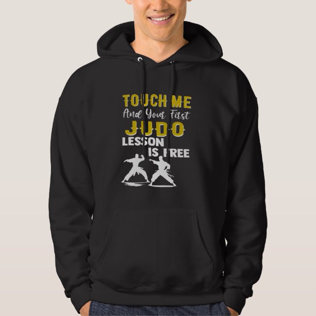 Sudadera Tócame y tu primera lección de judo es gratis (Anverso)
