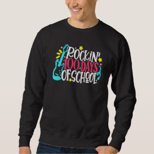 Sudadera Tocando 100 Días De Colegio Guitarra Profesor De M