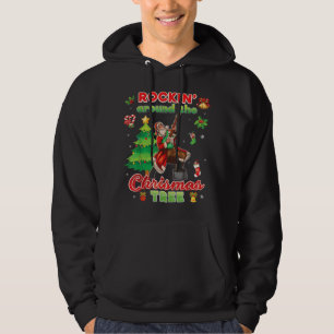 Sudadera Tocando alrededor del árbol de Navidad Santa Rock