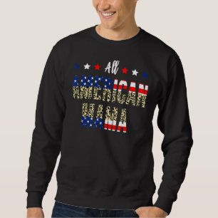 Sudadera Toda La Mamá Americana 4 De Julio Leopard Cuarto D