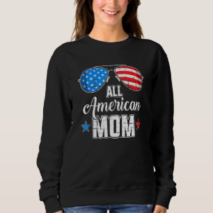Sudadera Toda La Mamá Americana Usa Gafas De Sol De Bandera