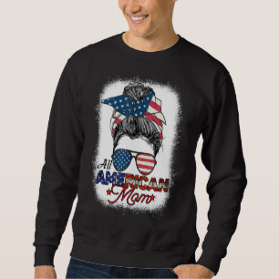Sudadera Toda la mamá norteamericana 4 de julio desordenado