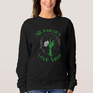 Sudadera Todas las enfermeras aman las venas Halloween Enfe