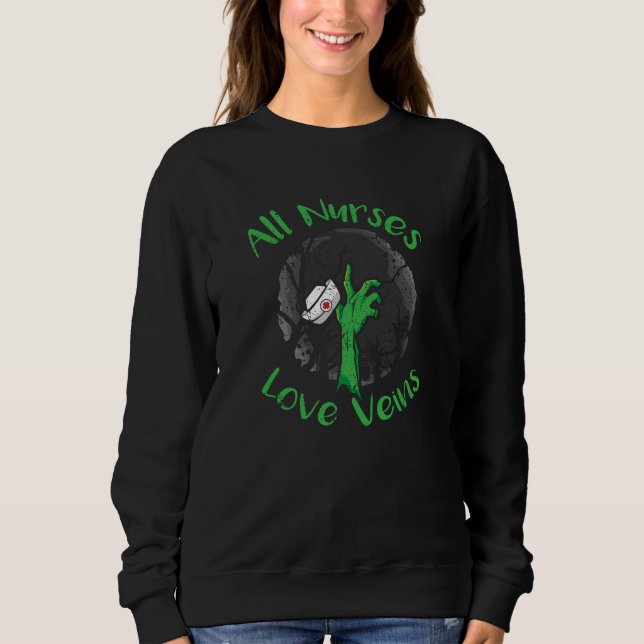 Sudadera Todas las enfermeras aman las venas Halloween Enfe (Anverso)