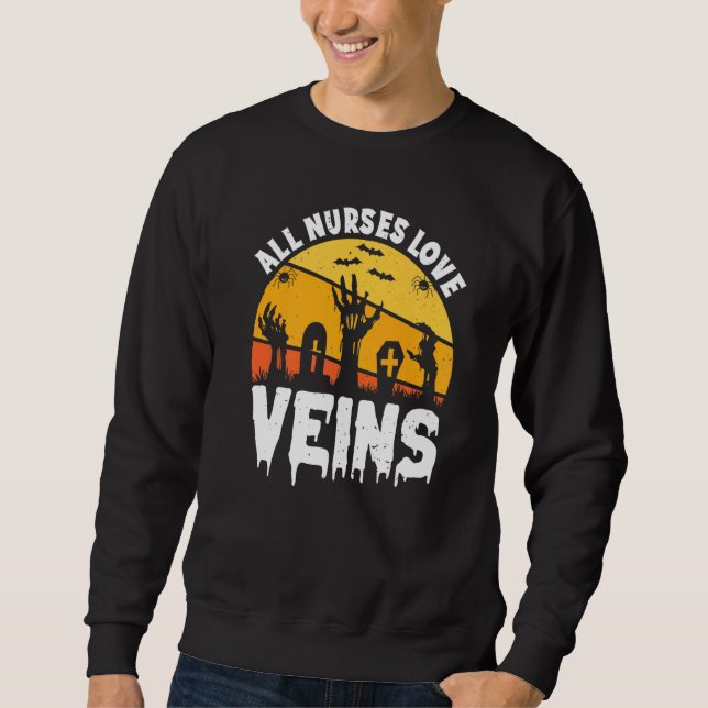 Sudadera Todas las enfermeras aman los cerebros Halloween D (Anverso)