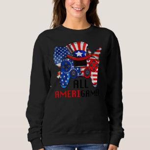 Sudadera Todo Amerigamer Controlador de videojuegos Tío Sam