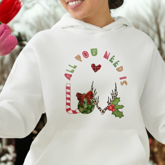 Sudadera Todo lo que necesitas es amor Icono festivo Script (Subido por el creador)