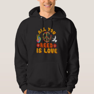 Sudadera Todo lo que necesitas es amor signo de paz Tie Dye