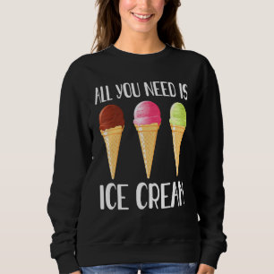 Sudadera Todo Lo Que Necesitas Es Helado Cream Guay Me Enca