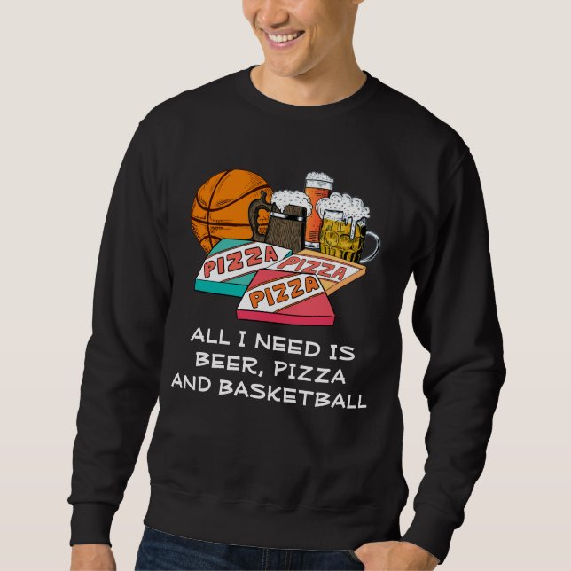 Sudadera TODO LO QUE NECESITO ES BALONCESTO DE Pizza DE Cer (Anverso)
