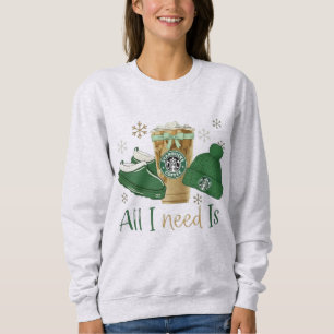 Sudadera Todo lo que necesito es café helado, zapatillas cá