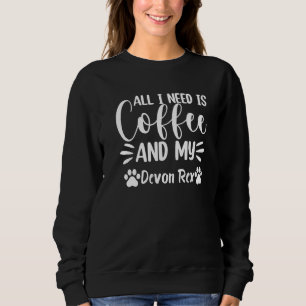 Sudadera Todo Lo Que Necesito Es Café Y Mi Gato Devon Rex