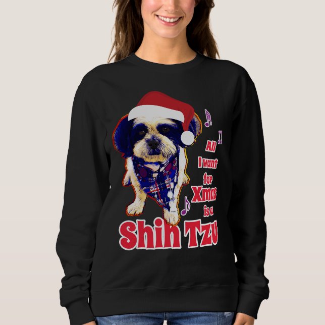 Sudadera Todo Lo Que Quiero Para Navidad Es Un Tzu Shih (Anverso)